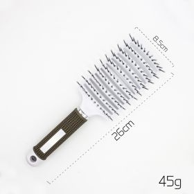 Hairbrush Anti Klit Brushy Haarborstel Women Detangler Hair Brush Bristle Nylon Scalp Massage  Teaser Hair Brush Comb (Option: White-No brush-2pc)