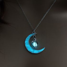 Glowing Pendant Necklaces Silver Plated Chain Necklaces (Option: Light blue)