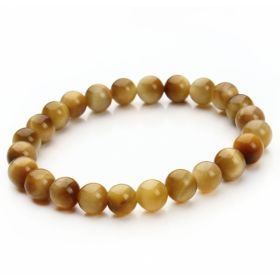Aventurine Blue Sandstone Beads Round Bead Bracelet Bracelet (Option: Light brown agate)