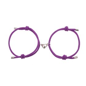 Simple Nylon Love Magnetic Bracelet (Option: Purple)