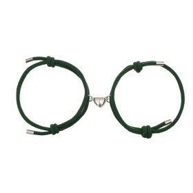 Simple Nylon Love Magnetic Bracelet (Option: Dark green)