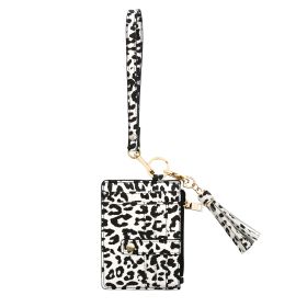 Silicone Bracelet Wrist Keychain Pendant (Option: K68456 White Leopard Grain)