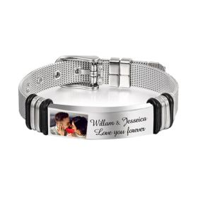 Stainless Steel Bracelet Valentine's Day Gift Personalized (Option: Steel)