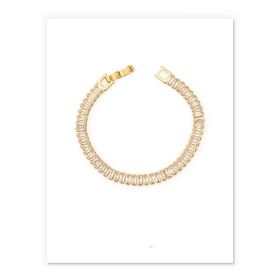Simple zircon bracelet (Option: Gold)