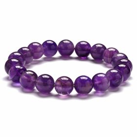 Tiger Eye Stone Bracelet Natural Stone Bracelet (Option: Amethyst-10mm)