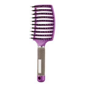 Hairbrush Anti Klit Brushy Haarborstel Women Detangler Hair Brush Bristle Nylon Scalp Massage  Teaser Hair Brush Comb (Option: Purple-Brush-2pc)