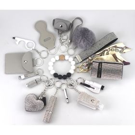 Diving Fabric Self-defense Alarm Keychain (Option: Gray)