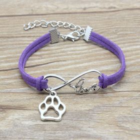 Jewelry Simple Style Hand-woven Infinite Love Pet Bracelet (Option: Light Purple)