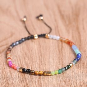 12 Constellations Seven Chakras Colored Stones Bracelet (Option: Style1431-2PCS)