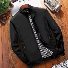 Autumn Coat Men's Trench Coat Casual Sporty Loose-fitting (Option: Black-M)