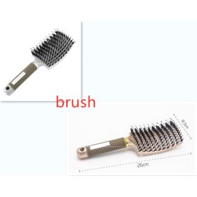 Hairbrush Anti Klit Brushy Haarborstel Women Detangler Hair Brush Bristle Nylon Scalp Massage  Teaser Hair Brush Comb (Option: White Gold-Brush-Set)