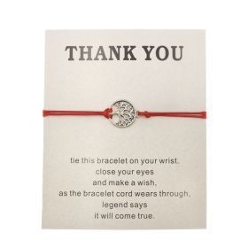 Hand-woven Red Rope Tree of Life Bracelet (Option: Red)