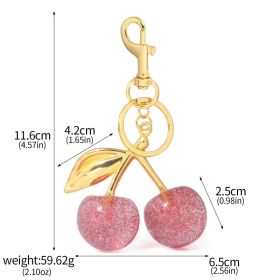 A Pair Of Red Cherry Crystal Bag Glitter Keychain (Option: K0085802-Independent Packaging)