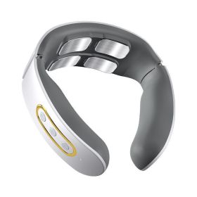 Cervical spine electric hot compress neck protector (Option: White-A-USB)