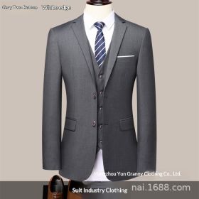 New Mens Formal Trousers For Suits And Professional Outerwear (Option: Gray-3XL-Two buttons)