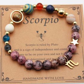 Eight Planets 12 Constellation Bracelet Natural Stone Hemp Stone (Option: Scorpio)