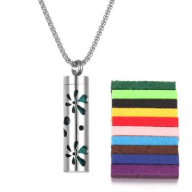 Aromatherapy Pendant Perfume Bottle Essential Oil Titanium Steel (Option: N0468 plus 10cotton pads)