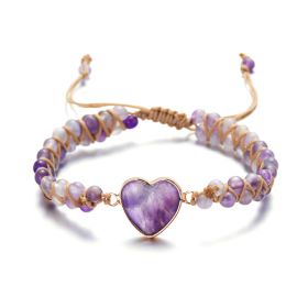Handmade Creative Woven Bracelet Love Stone Winding Bracelet (Option: A)