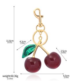 A Pair Of Red Cherry Crystal Bag Glitter Keychain (Option: K0087802-Independent Packaging)