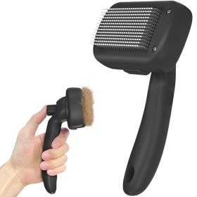 Self Cleaning Shedding Brush - Skin Friendly Grooming Tool For Dogs, Cats, And Puppies, Deshedding And Hair Removal For Long And Short Haired Pets, Bl (Option: Black)