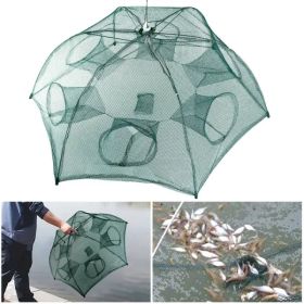Fishing Trap Net Portable Folded Fishing Bait Trap Shrimp Minnow Crab Bait Net 6 Sides 6 Holes Crayfish Cast Mesh Trap Automatic (Option: AS pic)