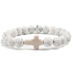 Blue Turquoise Cross Bracelet (Option: White-21cm)