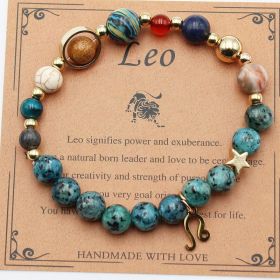 Eight Planets 12 Constellation Bracelet Natural Stone Hemp Stone (Option: Leo Hemp Stone)
