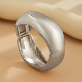 Glossy Heavy Industry Design Bracelet Geometric Personalized Wide Bracelet (Option: 02 White K2433)
