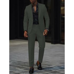 Mens New Autumn Slim-Fit Two-Piece Suit (Option: G111P023-S)