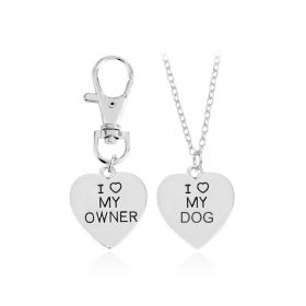 love My OwnerI love My Dog Pet Dog Bone Necklace (Option: silver)