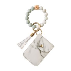 Silicone Bracelet Wrist Keychain Pendant (Option: K68326 Marble White)