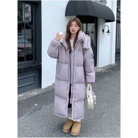 Women's Winter Thicken Cotton Clothes Coat (Option: Dark Purple-S)
