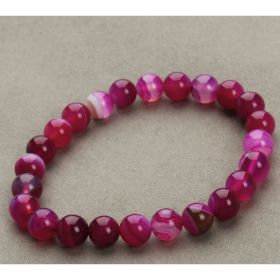 Aventurine Blue Sandstone Beads Round Bead Bracelet Bracelet (Option: Rosa stripes agate)
