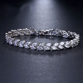 Fashion horse eye zircon bracelet (Option: silver)