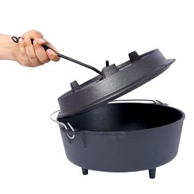 Pre-Seasoned Cast Iron Dutch Oven (Option: Black)