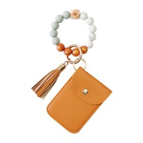 Silicone Bracelet Wrist Keychain Pendant (Option: K68326 Brown)