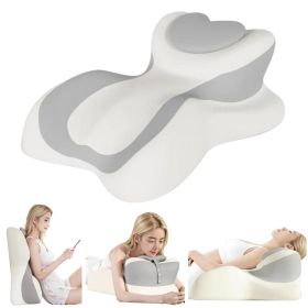 Ergonomic Heart-shaped Memory Foam Chest Support Pillow, Cute Backrest Cushion To Relieve Pressure,Self-pickup Only (Option: Light Gray)