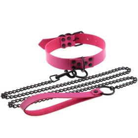 Personalized leather collar (Option: Rose Red)