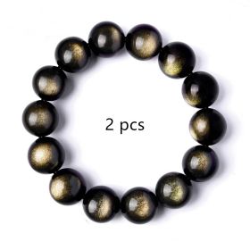 Gold Sapphire Bracelet High Quality Natural Laps Bracelets For Men And Women (Option: Black-8mm 2pcs)