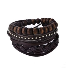 Leather Bracelet Men Multilayer Bead Bracelet Punk Wrap Bracelets for Women Vintage punk Men Jewelry (Option: 03)