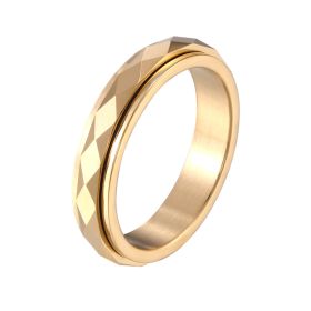 Tungsten Steel Turning Ring For Women Does Not Wear Index Finger (Option: Gold-number7)