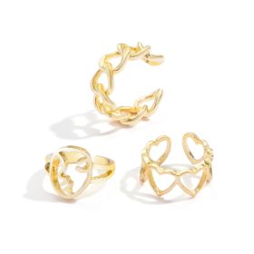 Hot Selling Creative Personality Butterfly 2-Piece Set Ins Same Punk Style Couple Ring (Option: R)
