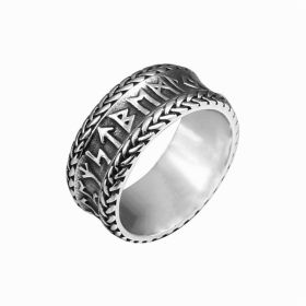 Vintage Viking Letter Mother Titanium Steel Ring (Option: Steel-US12)