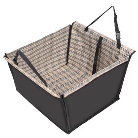 Pet Car MatDog Car MatDog Mat Rear Row Single Seat Foldable Double-layer Dog Car Mat (Option: Beige grid)