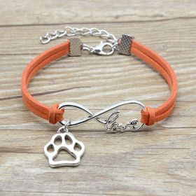 Jewelry Simple Style Hand-woven Infinite Love Pet Bracelet (Option: Orange)