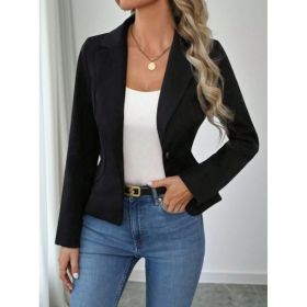 High-end Solid-color Womens Blazer (Option: Black-S)