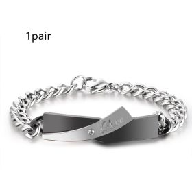Couple Cross-design Bracelet (Option: Black no tail chain2pcs)