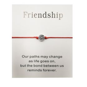 Hand-woven Red Rope Tree of Life Bracelet (Option: A red)