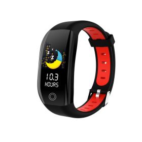 Color Screen F21 Smart Bracelet Monitor Sleep (Option: Black and red)