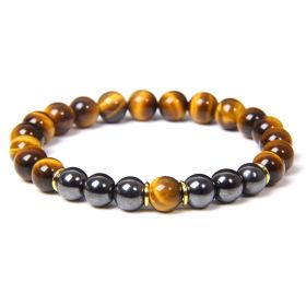 Black Gallstone Bracelet Tiger Eye Energy Fitness Men's Gift Jewelry (Option: 10 Style)